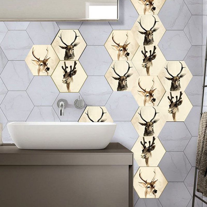 Novelty Deer Head Wallpaper Panels Black-Brown Pick Up Sticks Wall Decor for Home