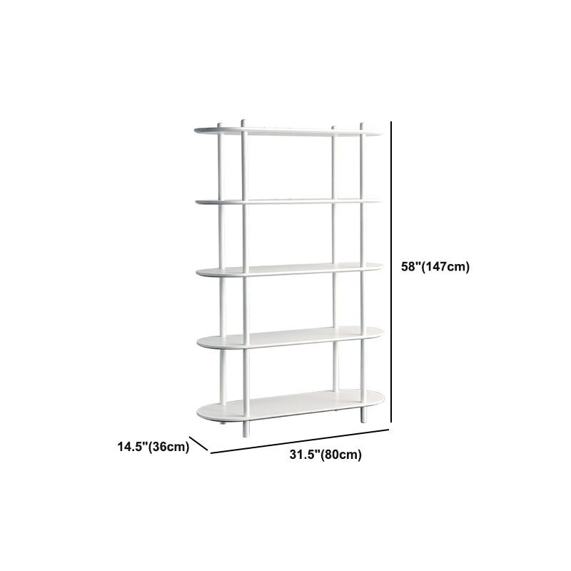 White Modern Bookcase Engineered Wood Multi Tiers Etagere Open Bookshelf for Home Office