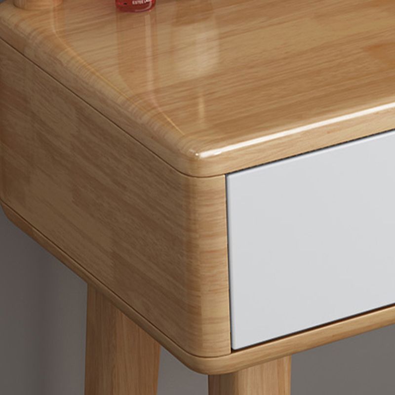 Scandinavian Rubber Wood Vanity Table with Drawers Dressing Table