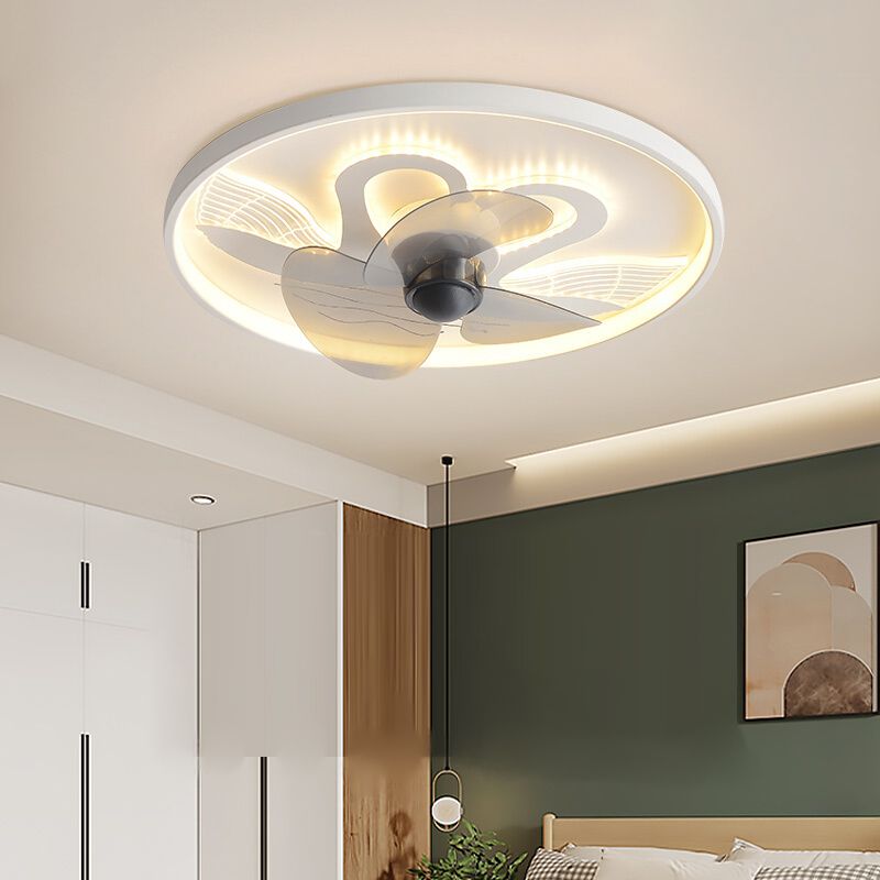 Kids Style Geometry Ceiling Fan Lights Metal 2 Light LED Flush Lights