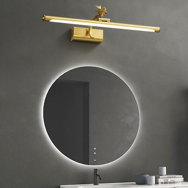 Elongated Vanity Wall Lights Postmodern Simplicity Acrylic Wall Sconce with Bird for Bathroom