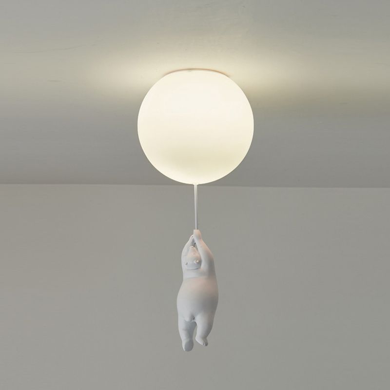 Modern Style Ceiling Lamp Creative Bear Flush Mount Light Fixture