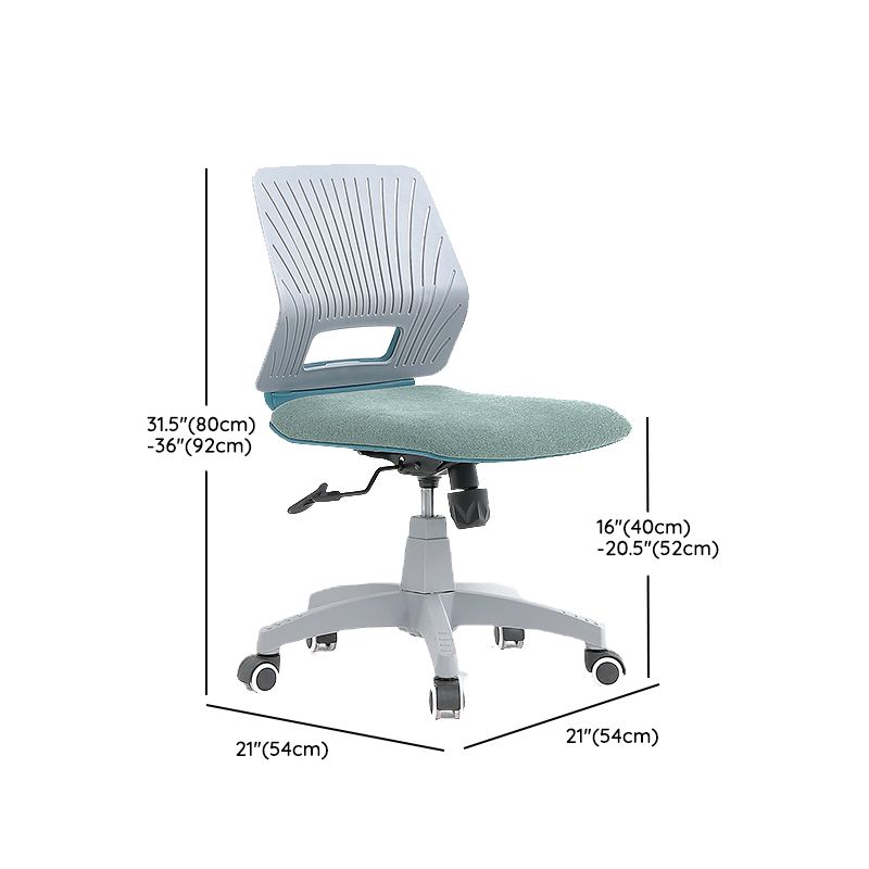 Modern Green Slide Office Chair Adjustable Seat Height with Wheels