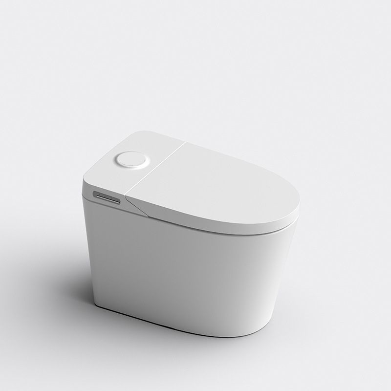 White Smart Toilet Elongated Floor Mount Bidet with Temperature Control