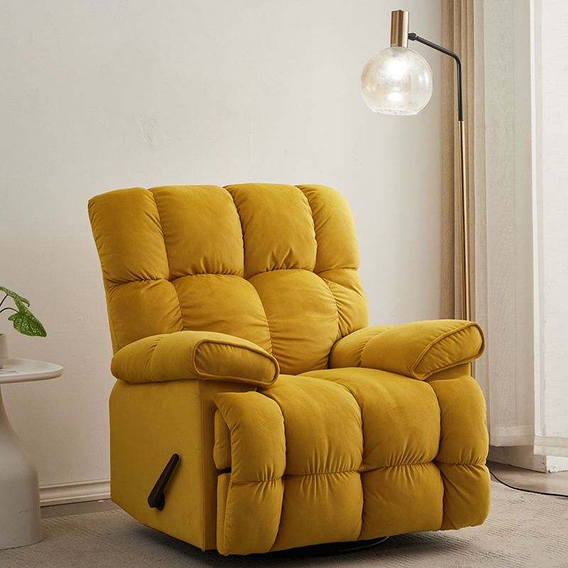 Contemporary Velvet Recliner Chair Solid Color Standard Recliner with Position Lock