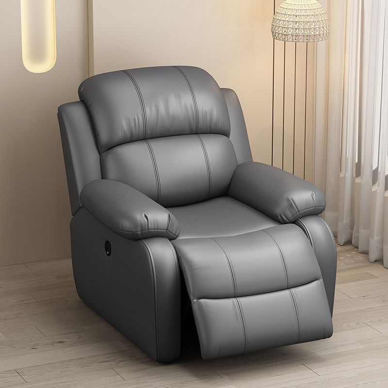 Solid Color Faux Leather Standard Recliner Metal Frame Recliner Chair