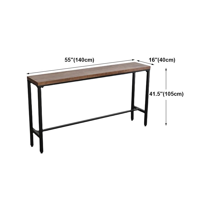 Brown Modern Style Table in Iron and Wood Living Room Bar Table