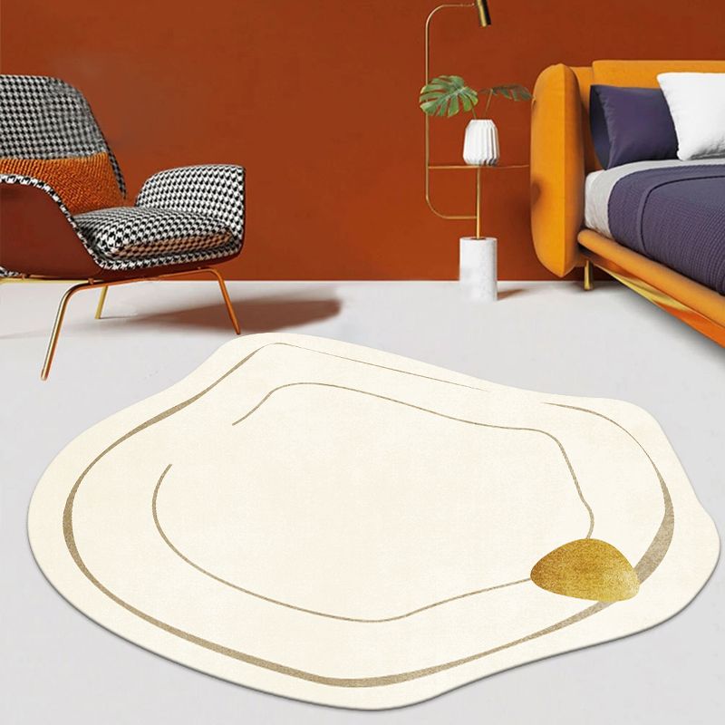Brown Simple Carpet Blending Color Block Carpet Washable Carpet for Living Room