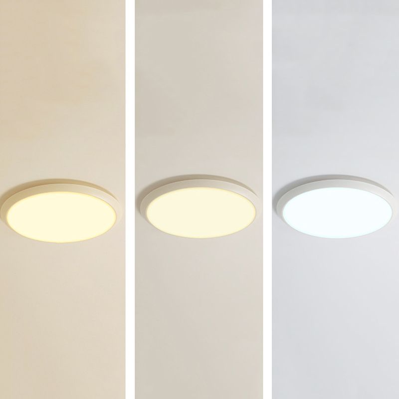 Single White Modernism Flush Mount Lighting Round Ceiling Light for Foyer