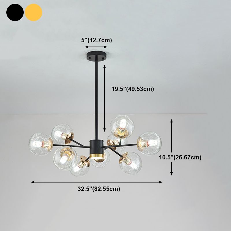 Spherical Shape Glass Pendant Light Fixtures Modern Style Hanging Light Fixtures