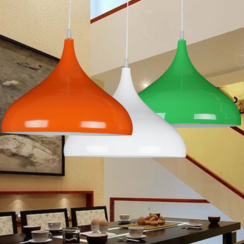 Macaroon Metal Hanging Light, Nordic Teardrop 1-Light Pendant Lighting for Intérieur