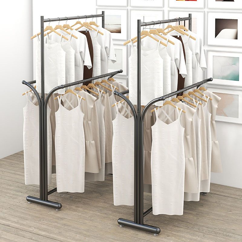 Modern Coat Hanger Metal Framed 3 Hanging Rail Entry Coat Rack