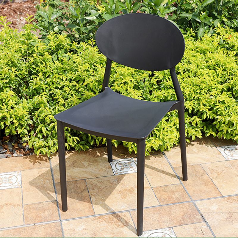 Contemporary Plastic Outdoors Dining Chairs Water Repellent Outdoors Dining Chairs