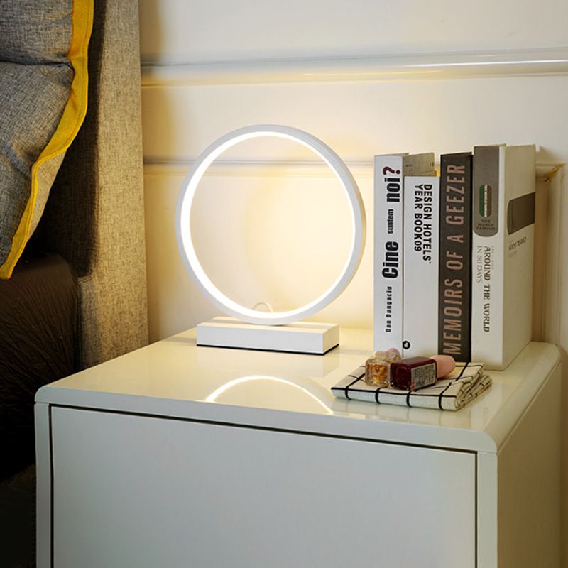 Circular LED Table Light Simple Decorative Metal Bedroom Nightstand Light