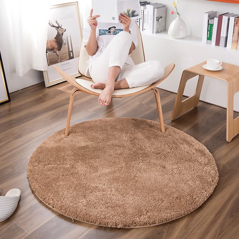 Casual Multicolored Nordic Rug Polypropylene Solid Color Carpet Non-Slip Backing Machine Washable Rug for Bedroom