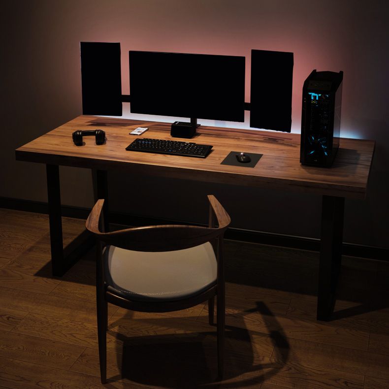 Solid Wood Rectangular Gaming Desk 29.53" Tall Sled Base Computer Desk