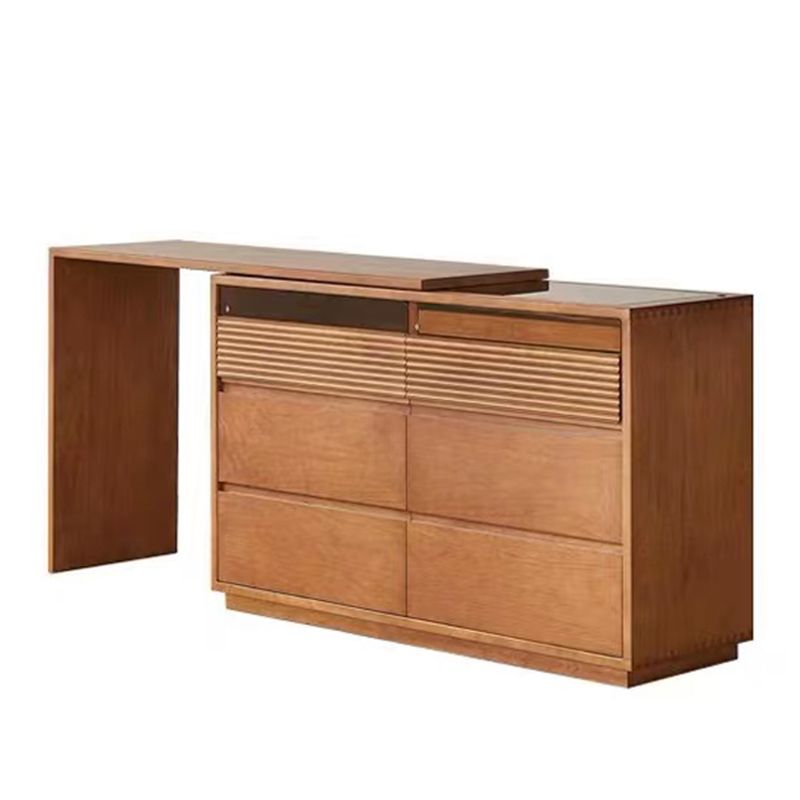 Scandinavian Brown Solid Wood with Drawer Bedroom Vanity Dressing Table