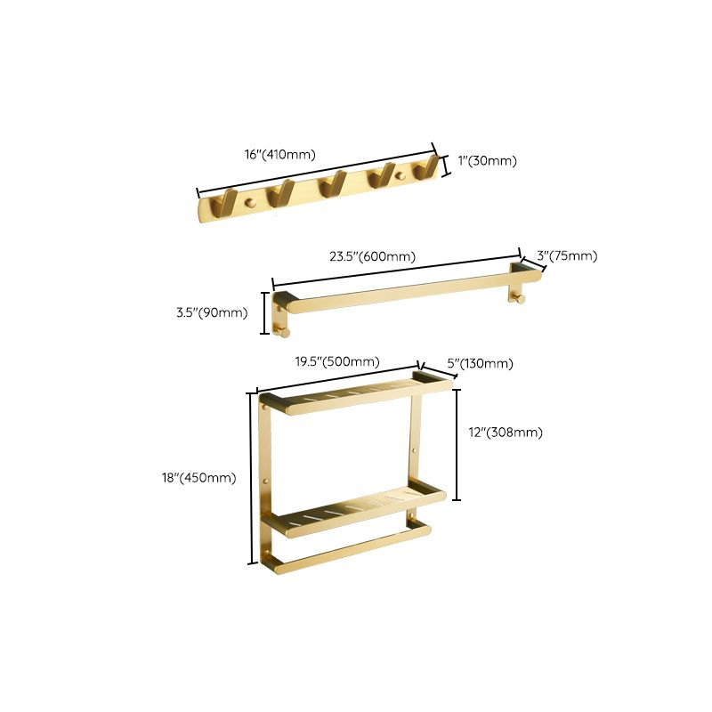 Traditional Bathroom Accessories Hardware Set Gold Bathroom Accessory Kit