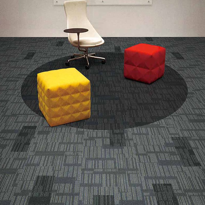 Office Level Loop Carpet Tile Dark Color Fade Resistant Loose Lay Indoor Carpet Tiles