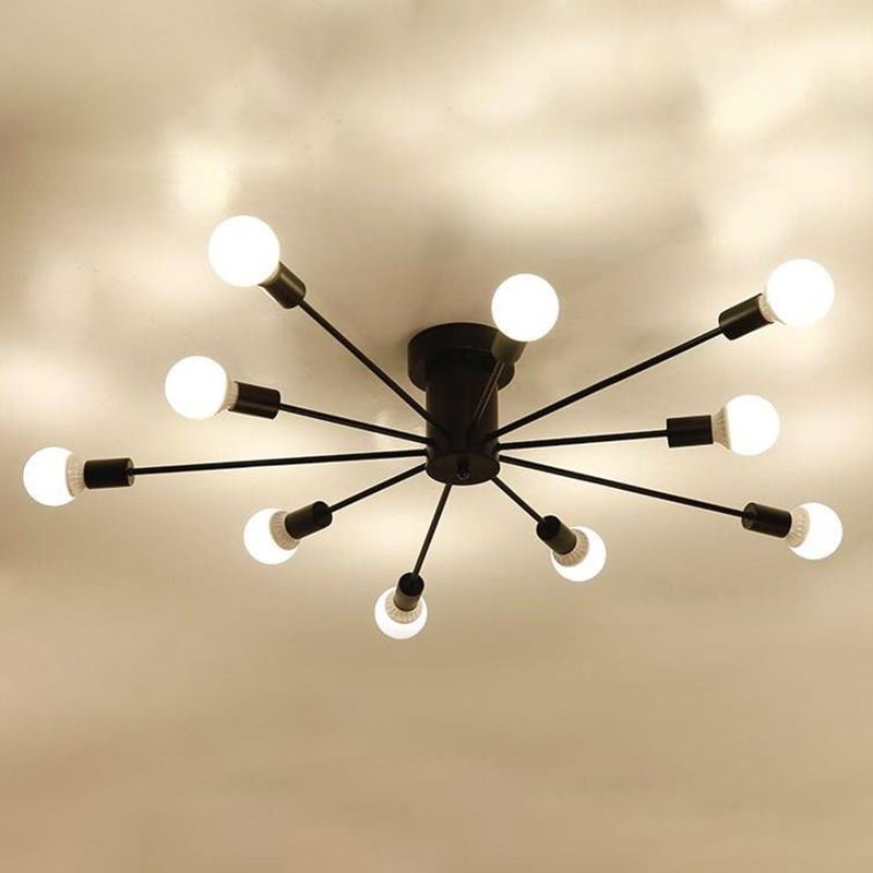 Modernism Flush Mount Lighting Black/Golden Ceiling Light for Foyer