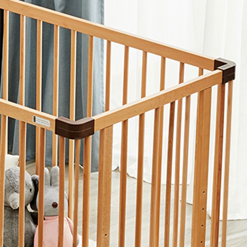 Contemporary Wooden Crib in Natural Nursery Bed with Mattress