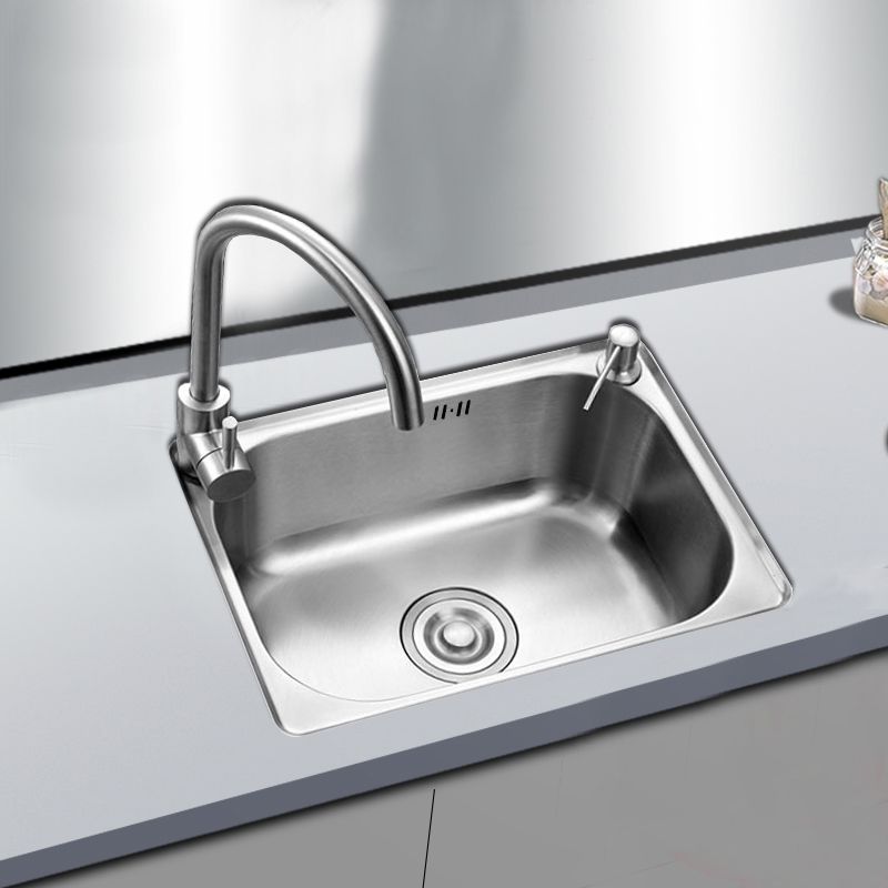 Rectangle Stainless Steel Sink Kitchen Sink with Drain Assembly(Not Including Faucet)