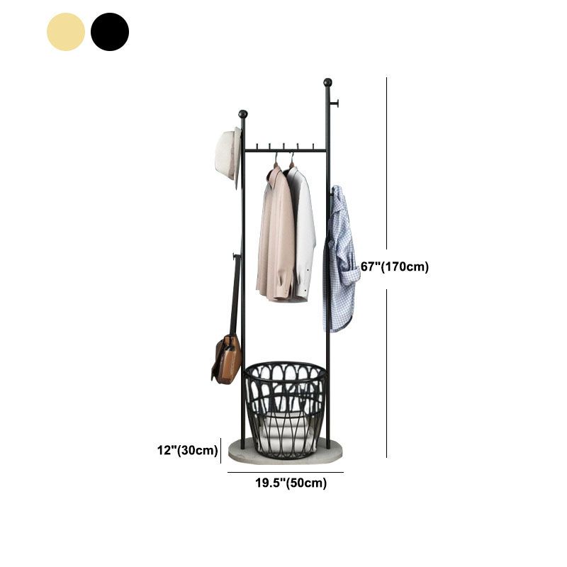 Gorgeous Plain Coat Rack Basket Storage Metal Coat Rack with Coat Hooks