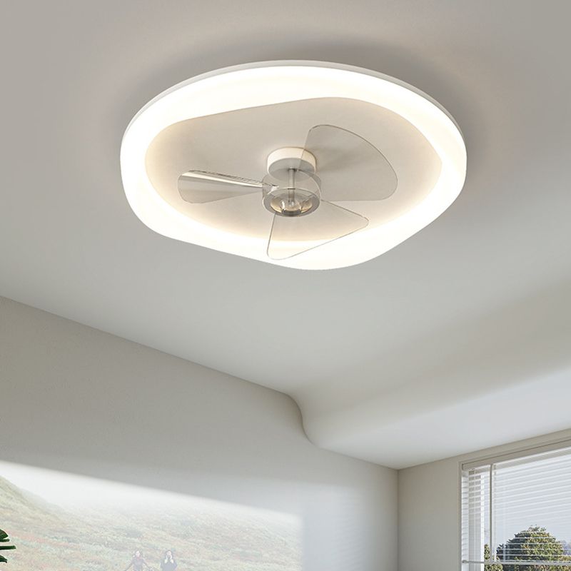 Modernism Single White Finish LED Unique Acrylic Ceiling Fan Light