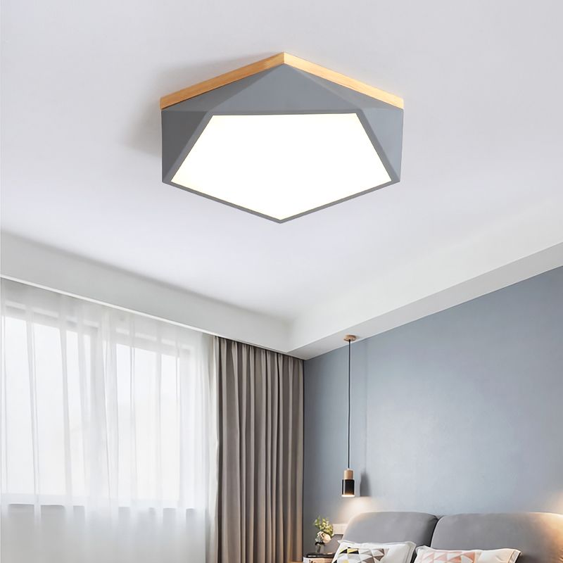 Nordic Style Ceiling Lighting Geometric LED Flush Mount Fixture for Living Room