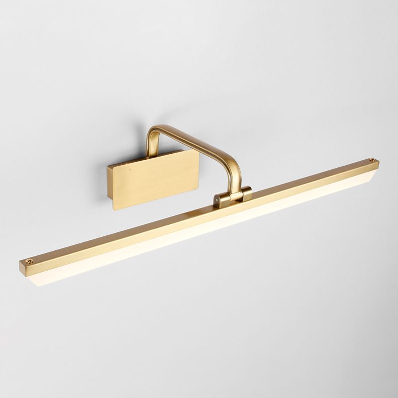 1-Light Modern Style Vanity Lamp Linear Metal Flush Mount Wall Sconce in Brass