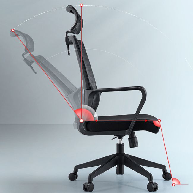 Contemporary Fixed Arms Office Chair Mesh-back Task Chair for Office