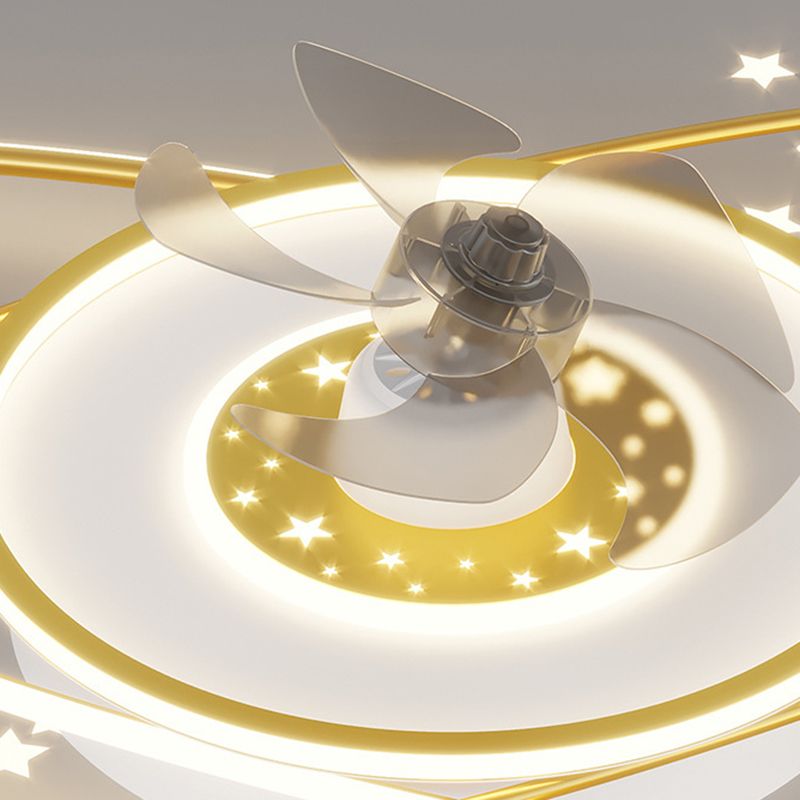 Contemporary White/Golden/Black Ceiling Fan Lamp LED Unique Ceiling Fan Light for Bedroom