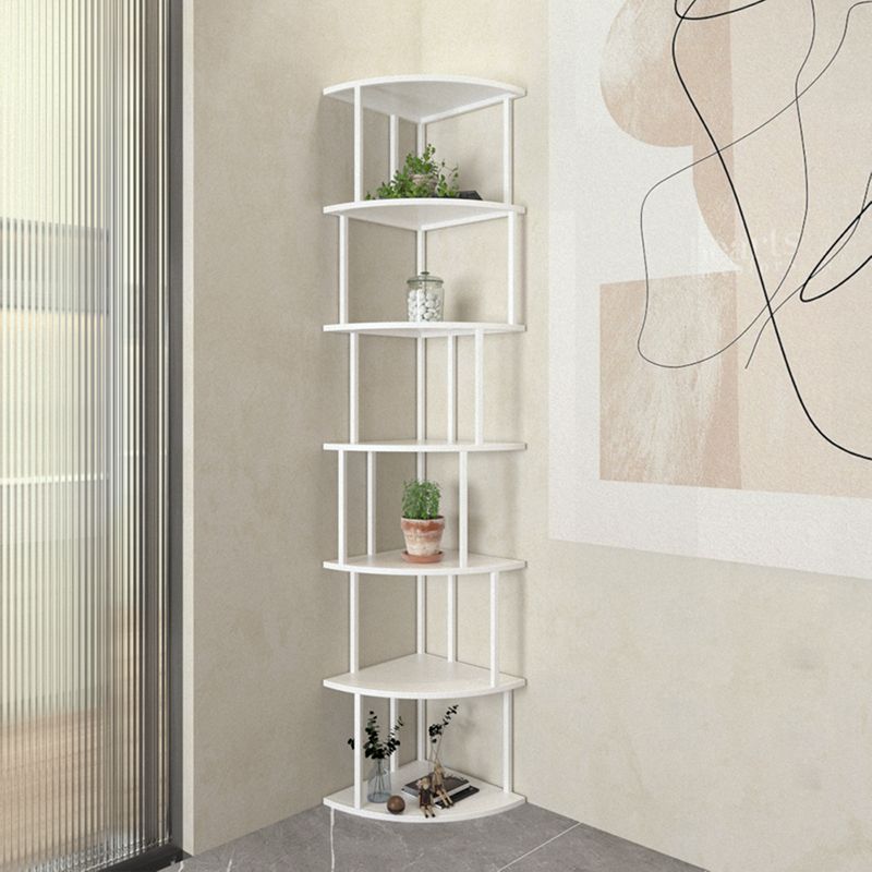 Scandinavian Iron Corner Bookshelf Vertical Open Bookcase for Bedroom