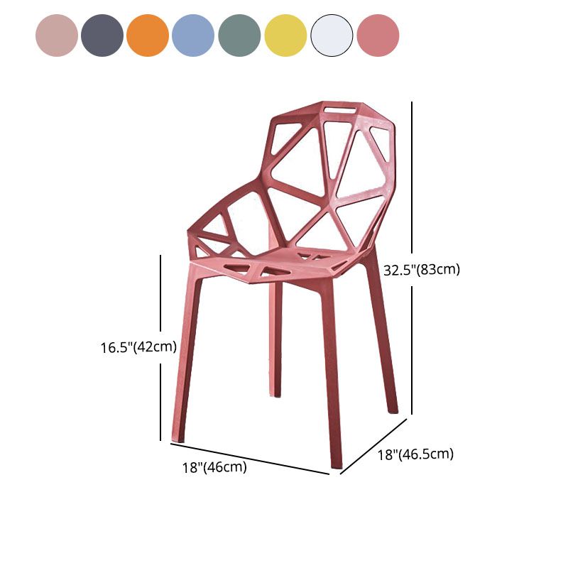 Contemporary Style Stackable Chairs Dining Plastic Arm Chairs for Kitchen