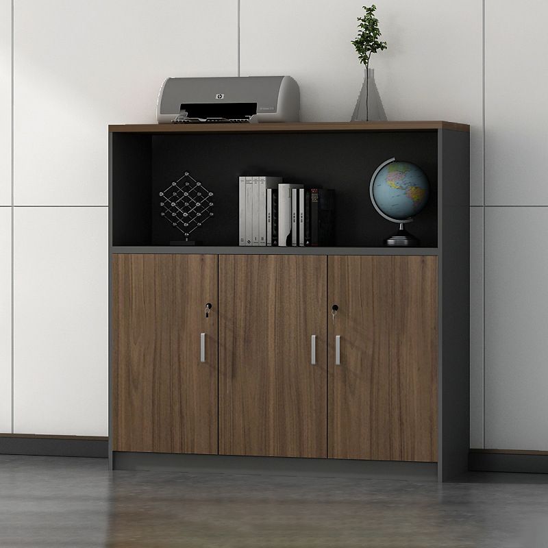 File Cabinet Wood Modern Vertical Locking File Cabinet with Storage Shelves