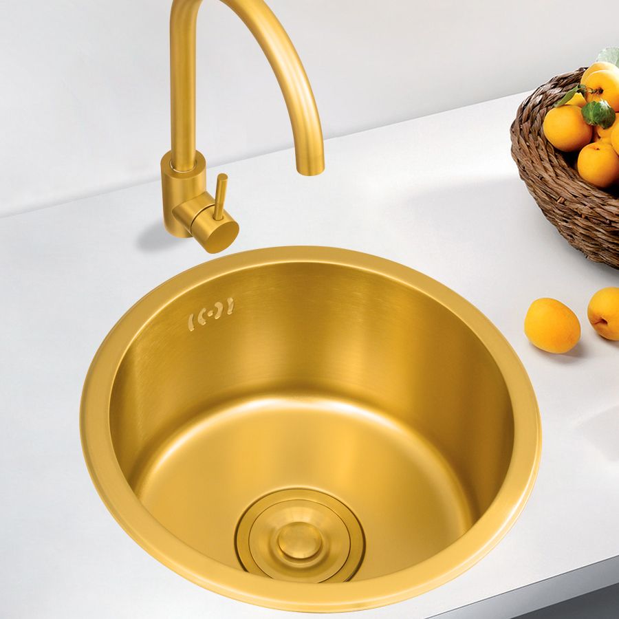 Single Bowl Kitchen Sink Stainless Steel Kitchen Sink with Round Shape