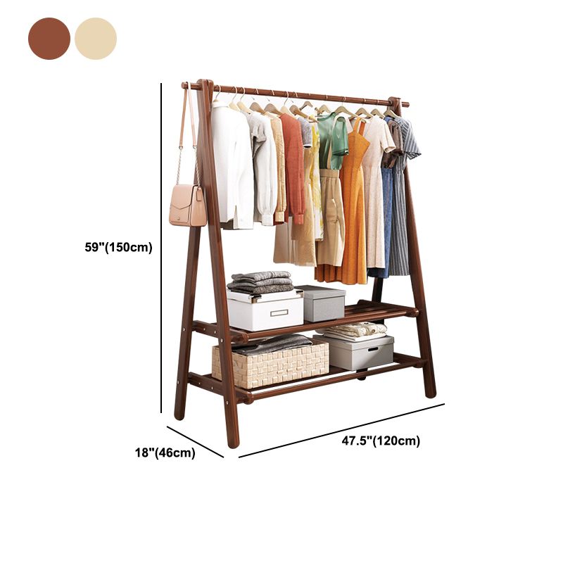 Modern Coat Rack Wooden Shelf Storage Coat Hanger in Bedroom Room