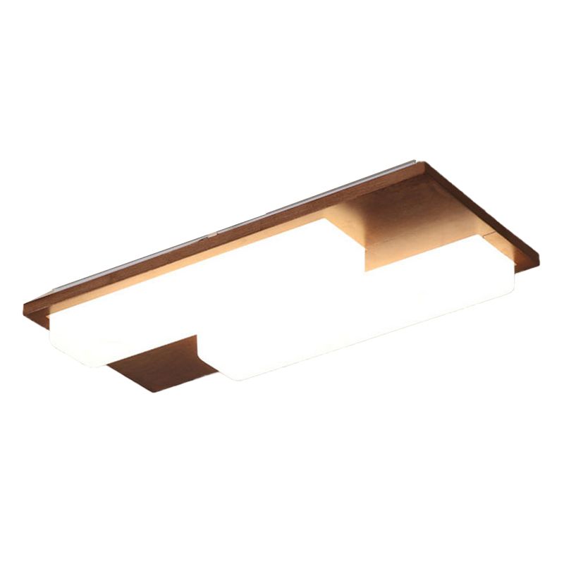 Modern Style Square Flush Mount Wood Ceiling Light for Bedroom