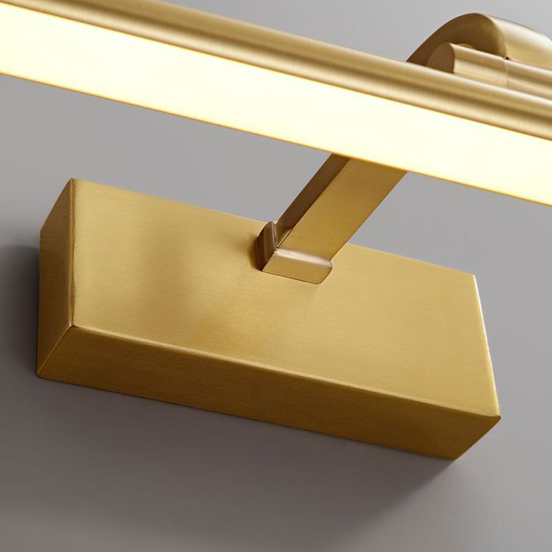 Contemporary Vanity Lights Elongated LED Wall Light Fixtures with Brass for Bathroom