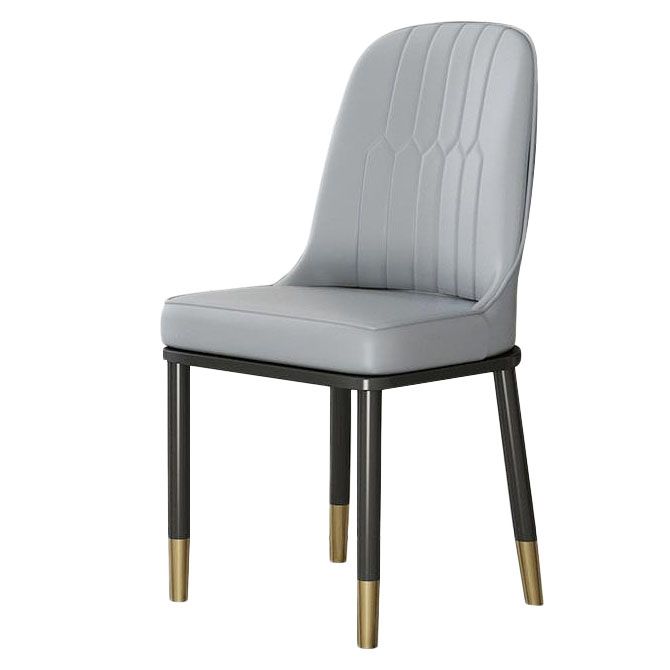 Glam Aimless Dining Chairs Parsons Furniture with Steel Legs in Matte Finish