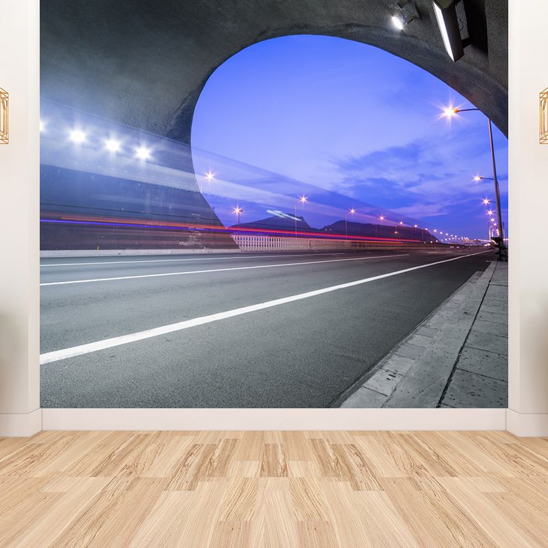 Tunnel Mural Wallpaper Light Color Novelty Style Wall Covering for Girls Bedroom