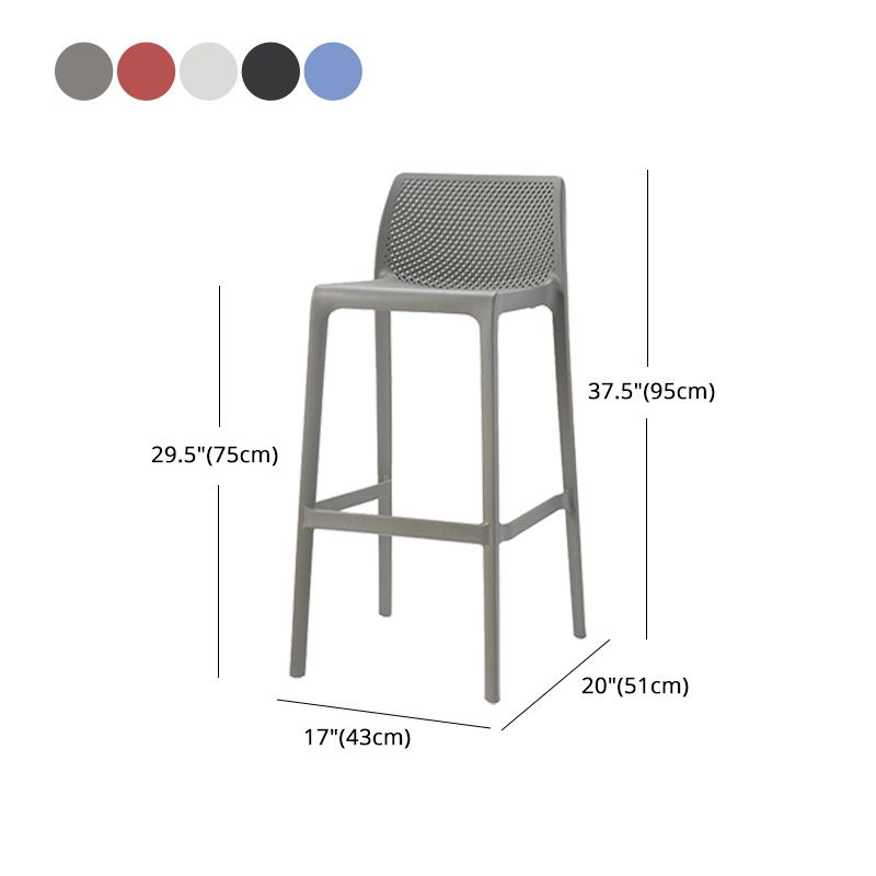 Modern Style Plastic Bar Stool with Footrest and Stackable Bistro Simple Bar Stool