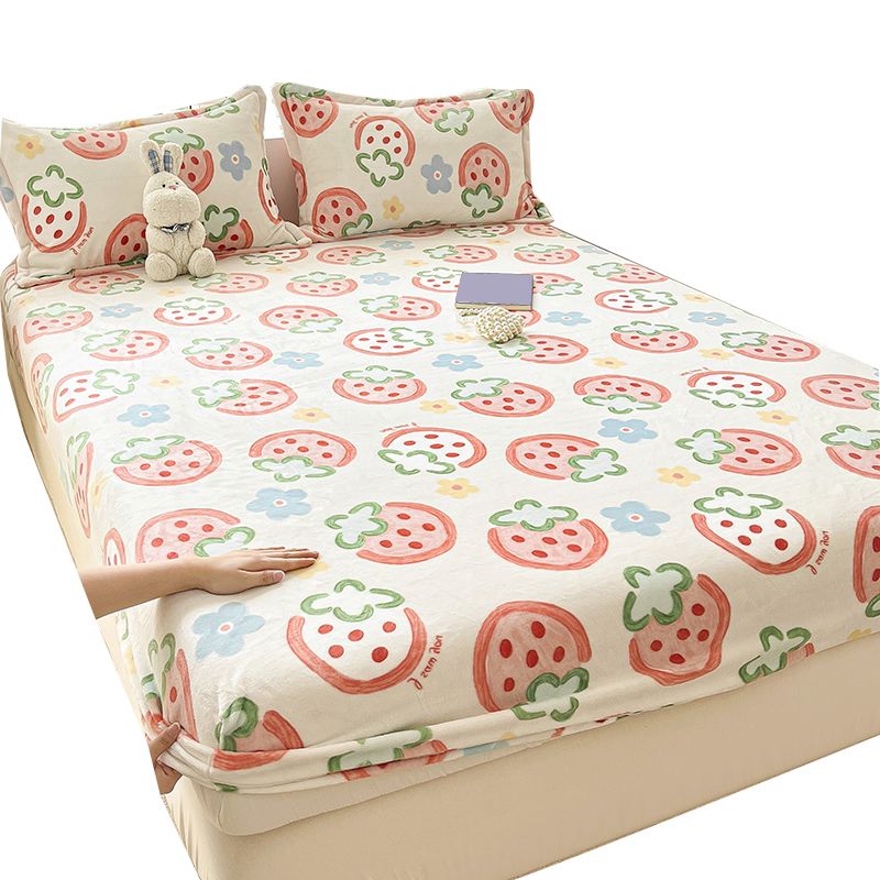 Cotton Sheet Set Flower Printed Wrinkle Resistant Super Soft Bed Sheet Set