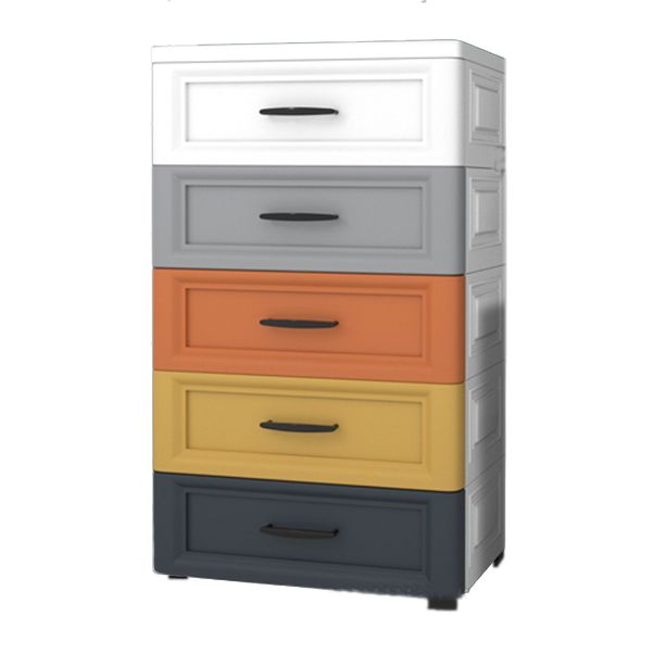 Modern Nursery Dresser Plastic Chest Kids Nightstand with 5 Drawers