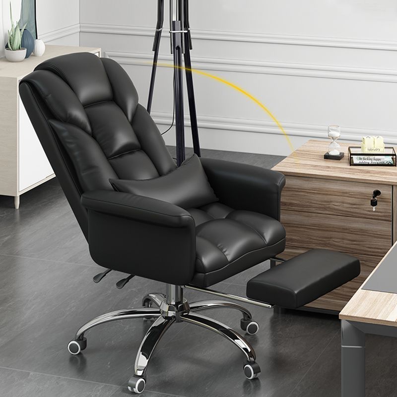 High Back Computer Desk Chair with Wheels Chrome Metal Frame Contemporary Task Chair