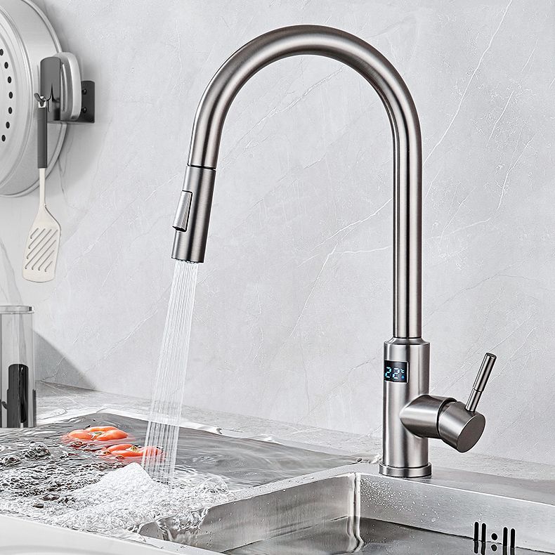 Touch Sensor Kitchen Sink Faucet Swivel Spout with Pull Down Sprayer