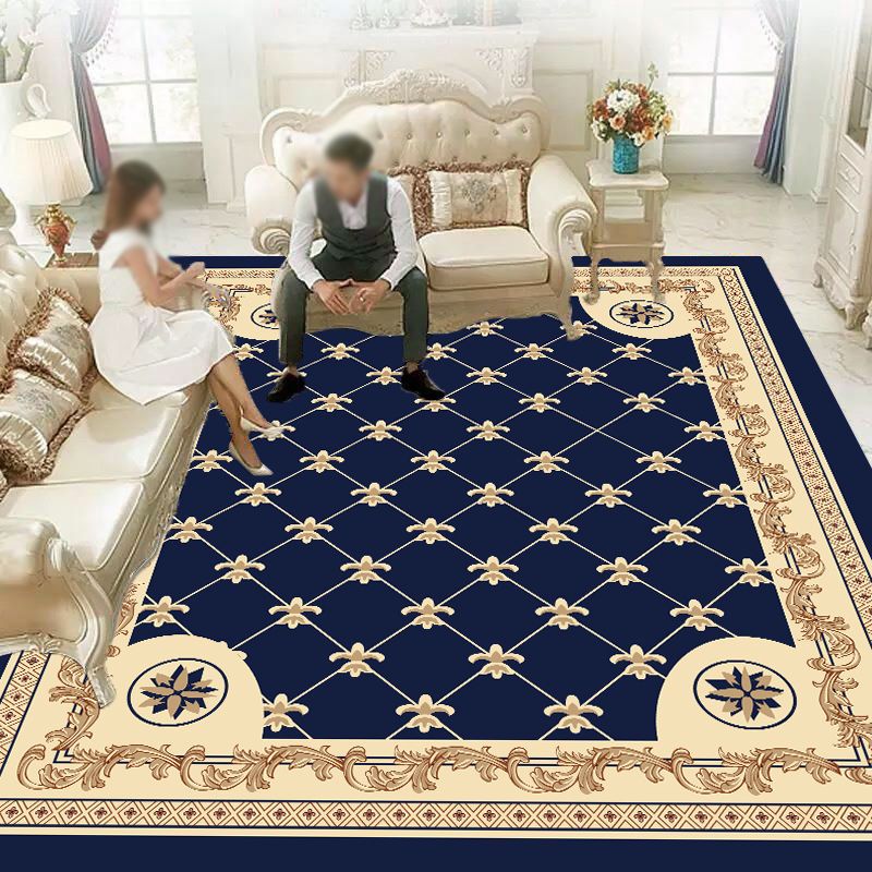 Vintage Medallion Pattern Carpet Polyester Area Rug Stain Resistant Area Rug for Living Room