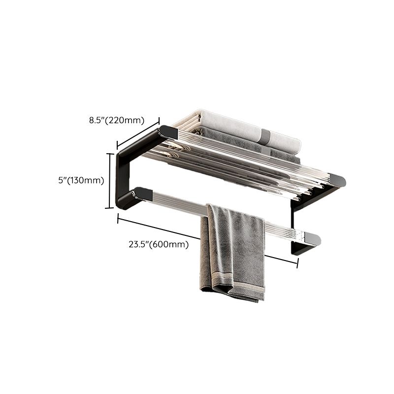 Black Finish Bathroom Set Metallic & Acrylic Bathroom Hardware Set in Stainless Aluminum