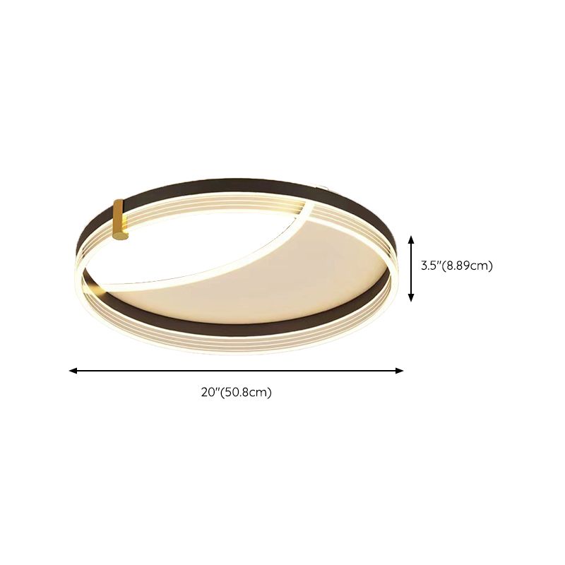 LED Modern Ceiling Light Black Flush Mount Lighting for Hallway