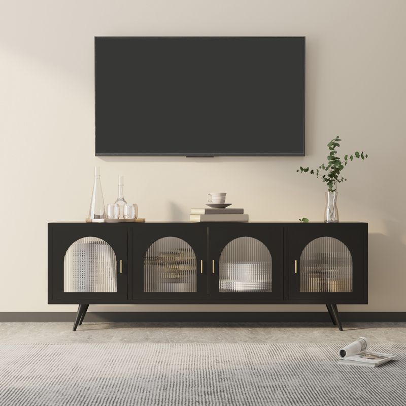 Industrial Enclosed TV Cabinet Home Metal TV Stand with Splayed Legs